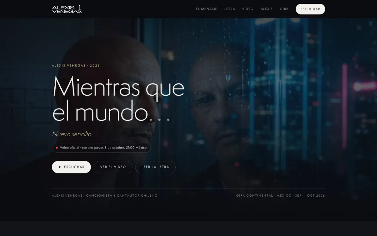 Alexis Venegas single landing page